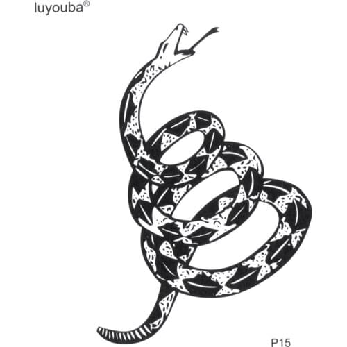 Black Snake Temporary Tattoos For Men Ferocious Animals Waterproof Tatoos Tatuajes Temporales For Women Cheap Stuff Sticker