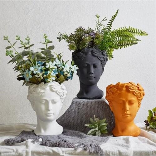Head Flower Pot Venus Vase decoracion Home Decor European Sculpture Ceremic Garden Accessories
