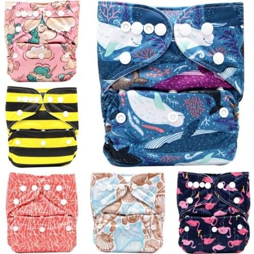 Baby Reusable Cloth Diaper Adjustable Nappies Eco-friendly Nappy Newborn Cloth Diapers Training Pants Fit 0-2year 3-15kg Baby