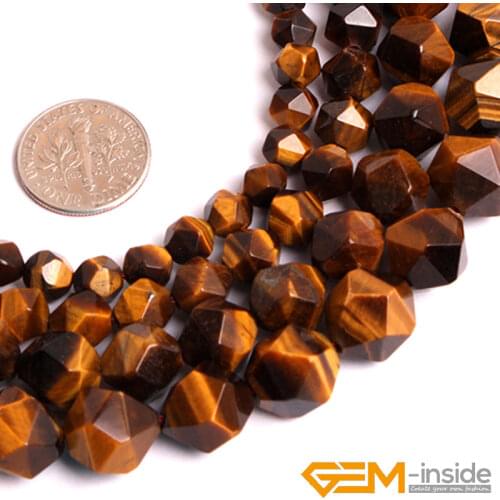 Faceted Natural Yellow Tiger Eyes Stone Beads Natural Stone Beads DIY Loose Beads For Jewelry Making Strand 15" Wholesale