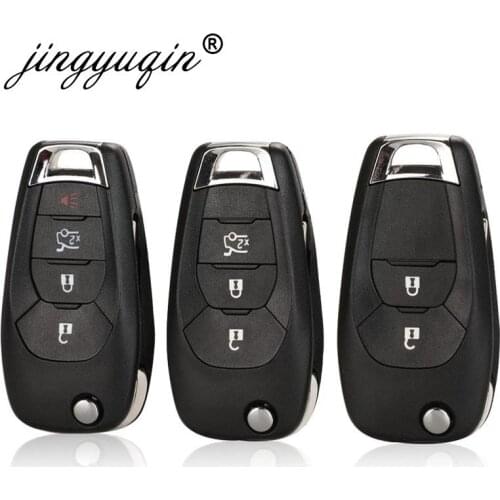 Jingyuqing Modified 2/3/4 Buttons Remote Flip Key Fob Shell Case for Chevrolet Cruze Aveo 2014-2018