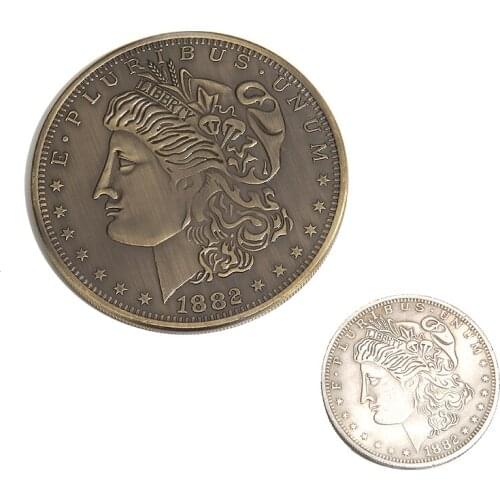 Jumbo Morgan Dollar (7cm) Magic Tricks Magician Close Up Street Illusions Props Accessories Appearing Vanishing Coin Magia