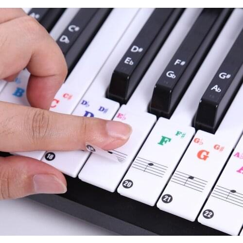 Stationery Stickers Electronic Piano Sticker 88/61/54/49/37 Key Piano Spectrum Sticker Transparent Detachable for Piano Beginner