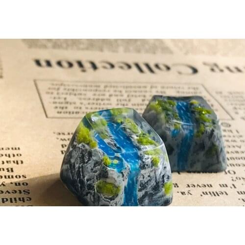 Handmade Resin Mountain Stream Keycap ESC Game Keycap for MX Switches Keyboard Creative Mechanical Keyboard Keycap