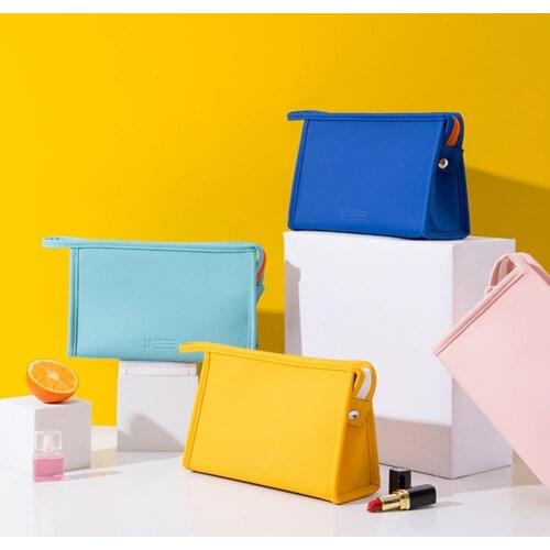 Makeup Bag Exquisite Large Capacity Waterproof Solid Color Compact Cosmetic Case for Party Storage Bags