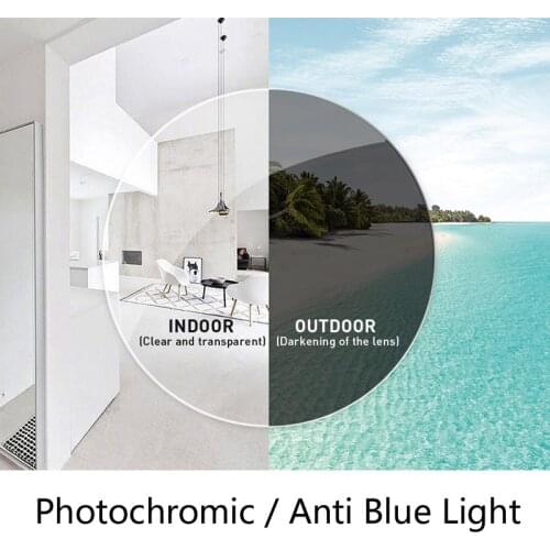 Eyeglasses Lens Photochromic Anti Blue Ray Customized Prescription Myopia Optical Color Lens Hyperopia Diopter 1.61 1.67 1.74
