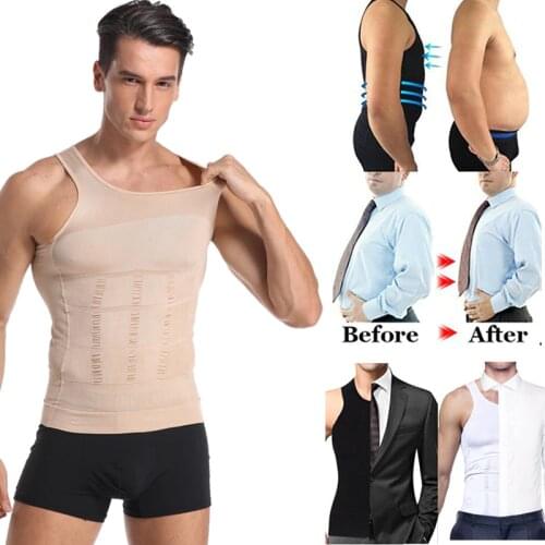 Be-In-Shape Mens Slimming Vest Body Shaper Corrective Posture Belly Control Compression Shirt Loss Weight Underwear Corset