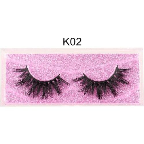 False Lashes 3D Mink Eyelash Natural Long Eye Lash for Makeup Maquillage Eyelashes Extension K02