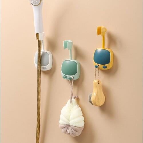 Wall Mounted Shower Holder Punch Free Bathroom Bracket Adjustable 360° Rotation ABS Shower Head Holder Bathroom Accessories