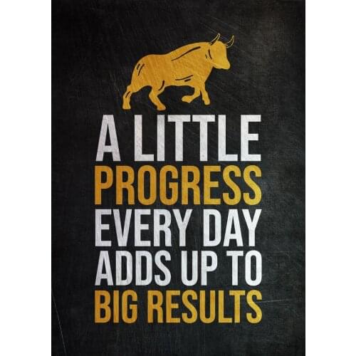 A Little Progress Every Day Adds Up To Big Results Canvas Black And White Painting Wall Arts Living Room Decor Pictures Posters