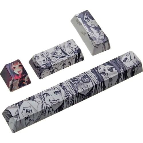 NEW DIY Japanese Anime PBT Space Keycaps Ahegao 6.25U ESC Spacebar Caps For Mechanical Keyboard Switches