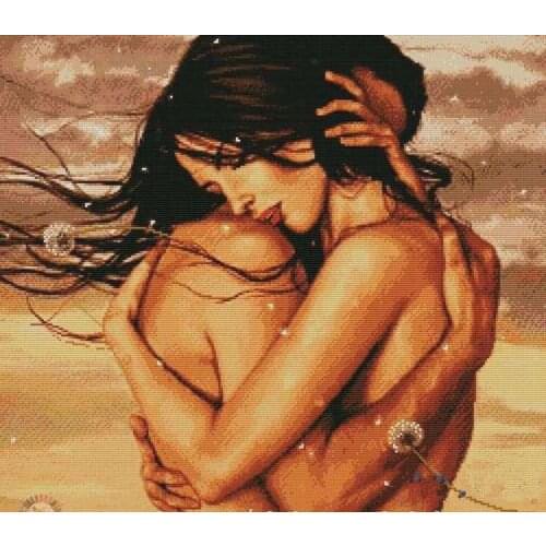 Oneroom Gentle woman For Embroidery Sexy People Needlework Crafts 14CT Unprinted Cross Stitch Kits Art DMC DIY Quality