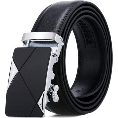 Men Belt Male Genuine Leather Strap Belts For Men Top Quality Automatic Buckle black Belts Cummerbunds cinturon hombre