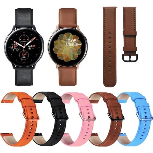 Genuine Leather 20mm Band For Samsung Galaxy Watch Active 2 Smart Watch Active2 40mm 44mm/Galaxy Watch 3 41mm Watchband ремешок