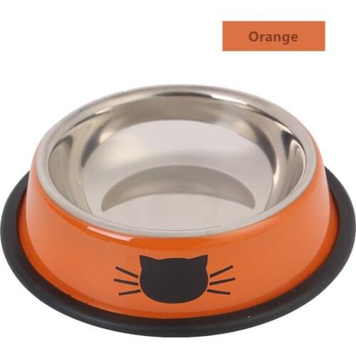 Dog Cat Bowls Stainless Steel Travel Cat Face Feeding Feeder Water Bowl For Pet Dog Cats