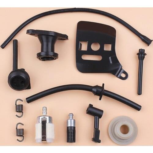 Fuel Oil Hose Filter Worm Gear Intake Manifold Bar Plate Kit for Chinese 2500 25cc Chainsaw 2-Stroke Small Saws Spare Parts