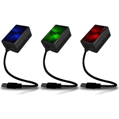 USB Car Interior Roof Atmosphere Starrry Sky Lamp LED Projector Star Night Light R3MD