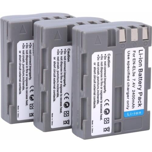 Probty 3Pcs EN-EL3e EN EL3e ENEL3e Batteries For Nikon D30 D50 D70 D70S D90 D80 D100 D200 D300 D300S D700 Digital Camera