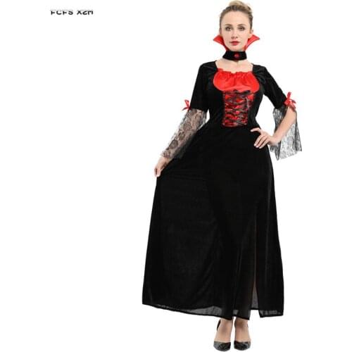Adult Women Halloween Vampire Scary Costume Female demon Dracula Cosplay Carnival Purim Masquerade Nightclub Bar Role play dress