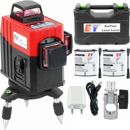 KaiTian 3D Laser Level 360 Rotary Nivel Laser 12 Lines Lazer Level Self Leveling Horizontal Vertical Building Construction Tools