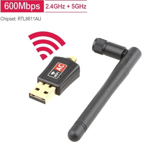 600Mbps USB2.0 Wifi Adapter Realtek RTL88CU 2.4G&5G Ethernet Lan Wifi Dongle AC Wifi Receiver Networl Card With Rotatable Antenn