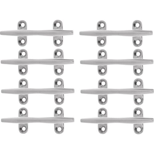 8 Pcs Base Boat Dock Deck Rope Cleat Marine Bollard Yacht Stainless Steel Heavy Duty 316 Stainless Steel