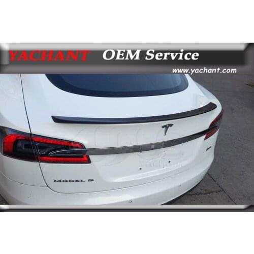 Car-Styling Carbon Fiber Rear Spoiler Fit For 2014-2015 Tesla Model S YC Design Type II Trunk Spoiler Wing Duckbill