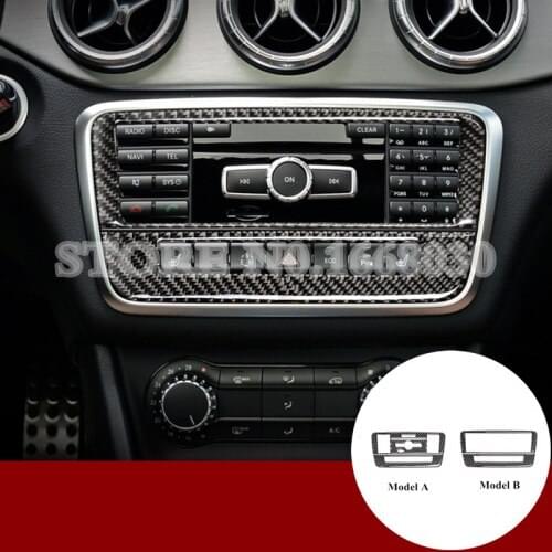 Carbon Fiber Center Console CD Panel Cover 2pcs For Benz CLA C117 W117 2013-2018 Car accesories interior Car Trim