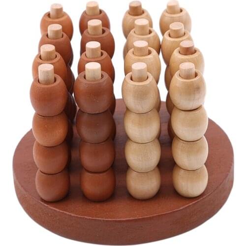 Classic IQ Wood Brain Teaser Puzzle Game Creative 3D Wooden Board Game for 2 Players Educational Toys for Children Adults