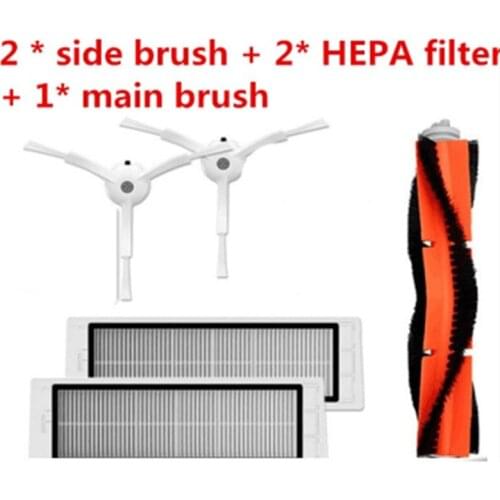 Vacuum Cleaner Parts for XIAOMI mijia / roborock Robot Vacuum Part Pack 2pcs HEPA Filters Main Brush Side Brush