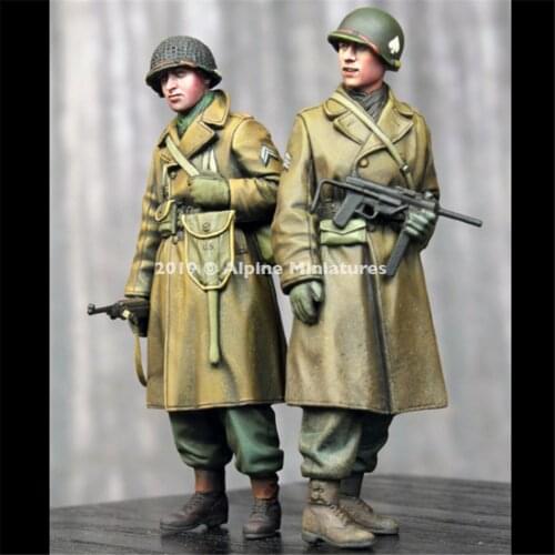 2pcs Infantryman Soldiers Resin Figure 1/35 Scale Model Kit Assembly Model Figure Resin Kit Colorless Self-Assembled Toy