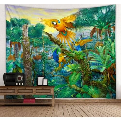 Tropical Rainforest Tapestry Mandala Tapestry Tarot Wall Hanging Astrology Divination Witchcraft Room Decoration Tapestry