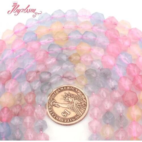 8.10mm Cube Faceted Round Multi-Color Jades Stone Loose Beads For DIY Bracelet Necklace Earring Jewelry Making 15" Free Shipping