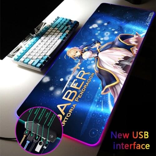 Sexy Cute Girl RGB Mouse Pad Anime Multi-interface Four USB Docking Dock Mechanical Keyboard MousePad Typec Interface Desk Mat
