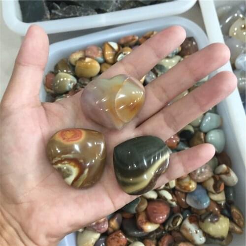 3 Piece Natural Ocean Jasper Heart-shaped Sea Agate Heart Gemstones Decoration Lucky Gemstones Natural