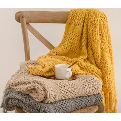 Nordic Knitted Blanket Plaid on the Bed Sofa Throw Thread Blankets for Bed Travel TV Nap Blankets Soft Towel Bed Plaid Tapestry