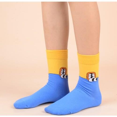 5 Pairs A Lot Women Socks Funny Colorful Cotton Cartoon Sock Autumn Winter New Design