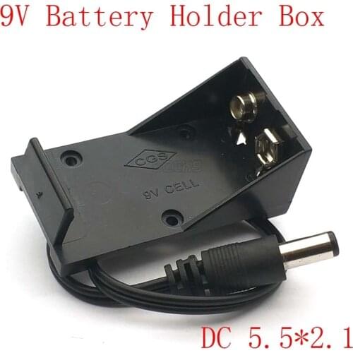 New 9V Battery Holder Box Case Wire with Plug 5.5*2.1mm