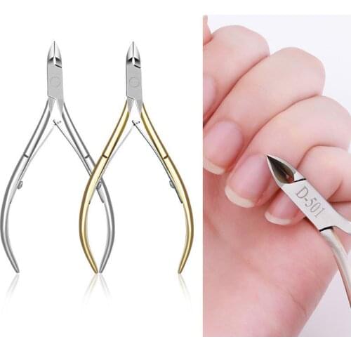 Stainless Steel Cuticle Nipper Professional Remover Scissors Finger Care Manicure Nail Clipper Dead Skin Tools Gold and Sliver