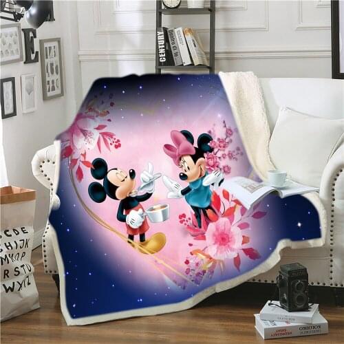 Disney Mickey Minnie Mouse Blanket Double Thicken Comfortable For Teen Children Kids Birthday Gifts Air Conditioning Body Cover