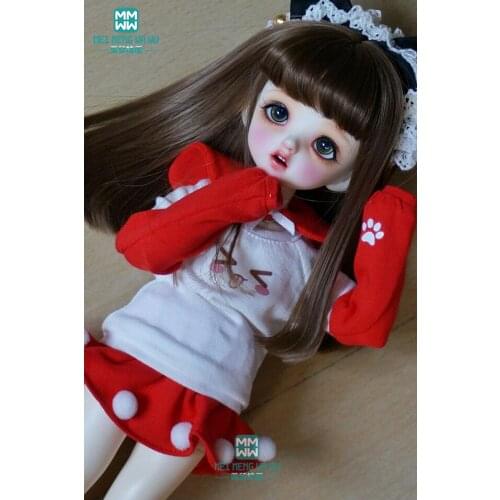 BJD doll clothes fits 27cm-30cm 1/6 BJD doll red ball casual four-piece suit