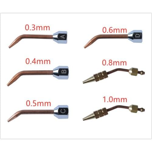 0.3mm-1.0mm Copper Nozzle for Oxyhydrogen Gas Torch Flame Polishing Gun