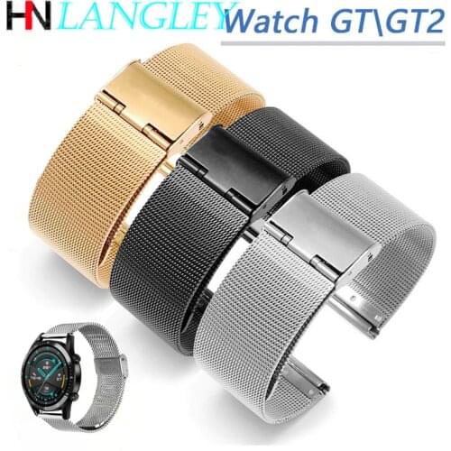 Milanese Watch Band for Huawei GT 2 0.4 Mesh Strap Stainless Steel Bracelet Watch 2 Pro Magic 20mm 22mm 24mm 10/12/14/16/18 mm