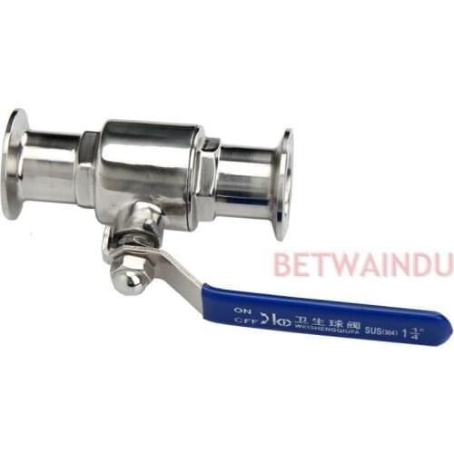 304 Stainless Steel Sanitary Ball Valve 1-1/4" 32MM Tri Clamp Ferrule Type Food Grade Free Shippping