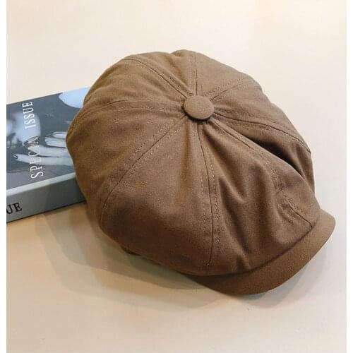 Men Vintage Painter Beret Hats Summer Octagonal Newsboy Cap Cabbie Flat Hat -OPK
