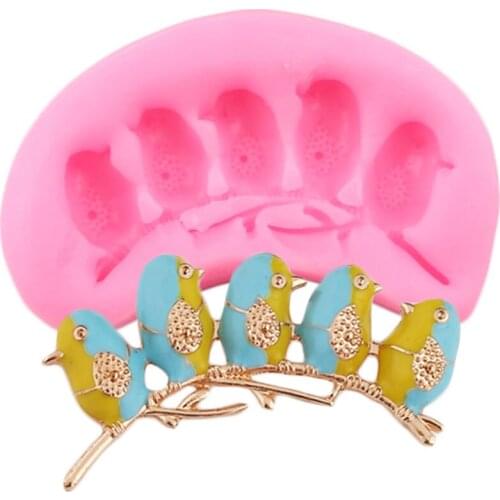 Bird Silicone Mold DIY Baby Birthday Cake Decorating Tools Cake Border Fondant Mold Candy Resin Clay Chocolate Molds