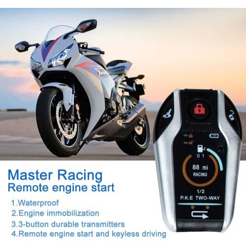 Two-way Motorcycle Anti-theft Alarm System Master Racing Remote Engine Start For Honda/Suzuki/Kawasaki/Yamaha Locating