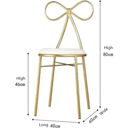 Nordic Style Modern Single Manicure Bow-knot Backrest Round Chairs Minimalist Wrought Iron Phnom Penh Nail Stools Customizable