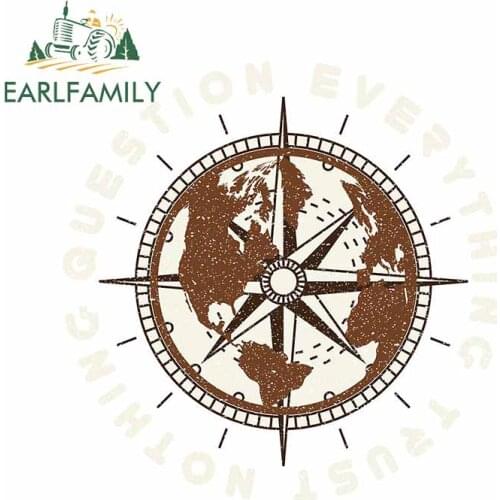 EARLFAMILY 13cm x 12.7cm For Flat Earth Car Stickers Vinyl Material Car Accessories Decal Campervan Scratch-Proof Decoration