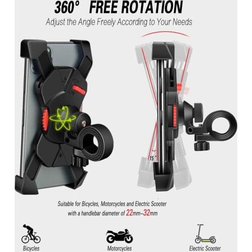 Universal Bicycle Motorcycle Mobile Phone Holder Rotatable for Motorbike Mirror GPS Stand Bracket Cell Phone Mount Support